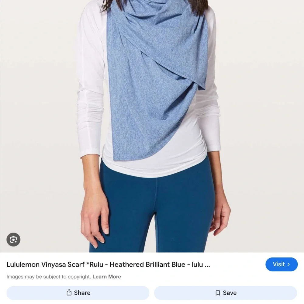 Lululemon athletica Vyniasa scarf blue logo snap button